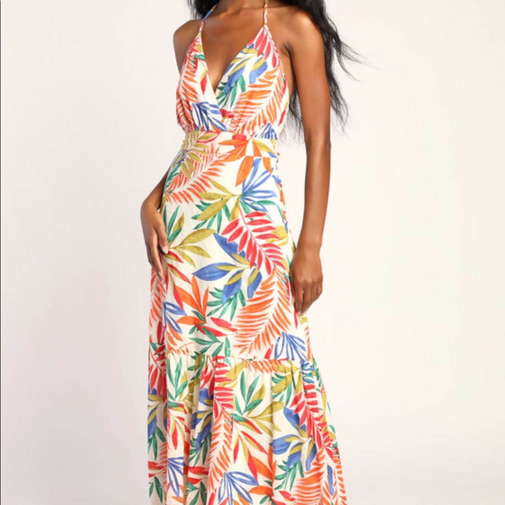 Tropical Maxi Dress Lulus small